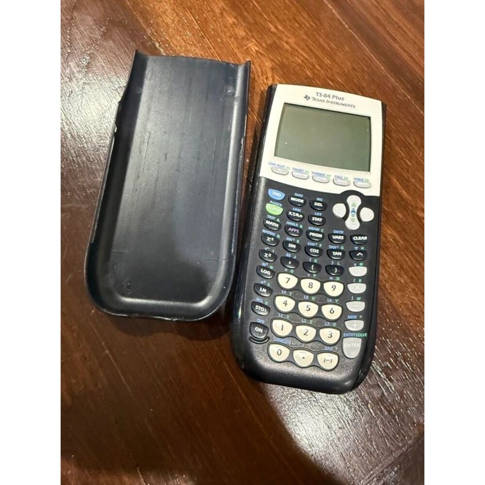 Texas Instruments TI-84 Plus Graphing Calculator Tested Working With Cover